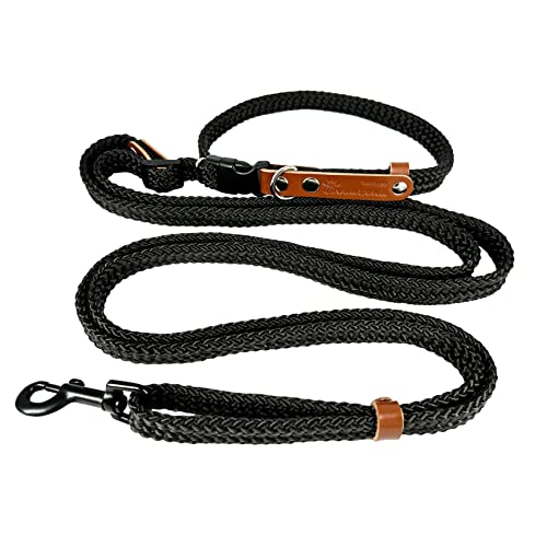 Joggingleine Hunde. Handfrei Hundeleine Verstellbar. Schultergurt Crossbody für Kleine Mittlere Hunde. Autosicherheitsgurten. Schwarz. von AVANZONA