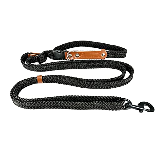 Joggingleine Hunde. Handfreie Hundeleine Verstellbar. Schultergurt Crossbody für Mittlere Hunde. Autosicherheitsgurten. Schwarz. von AVANZONA