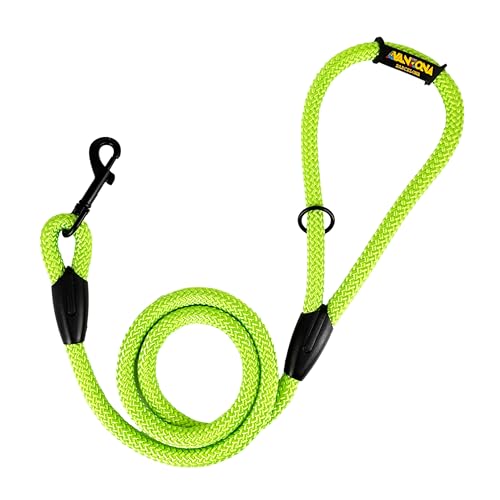 Klassische Trainingsleine für Hunde, Nylonseil, für kleine, mittlere und große Hunde. 120CM. Grün Fluor von AVANZONA