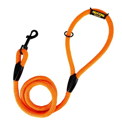 Klassische Trainingsleine für Hunde, Nylonseil, für kleine, mittlere und große Hunde. 120CM. Orange von AVANZONA