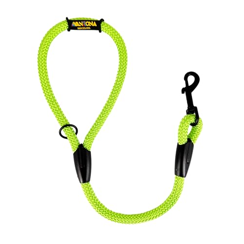 Kurze Hundetrainingsleine aus Seil, Hundeleine für Kleine Mittelgroße Große Hunde. 60cm. Grün Fluor von AVANZONA