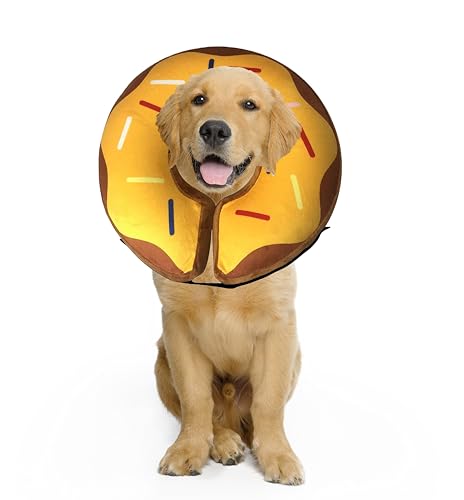 Hundekegelhalsband für kleine mittelgroße große Hunde nach Operationen, aufblasbarer Hundehals-Donut-Halsband, verstellbarer Hundekegel, E-Halsband für Hunde Genesung, weiche Hundekegel Alternative, von AVCCAVA