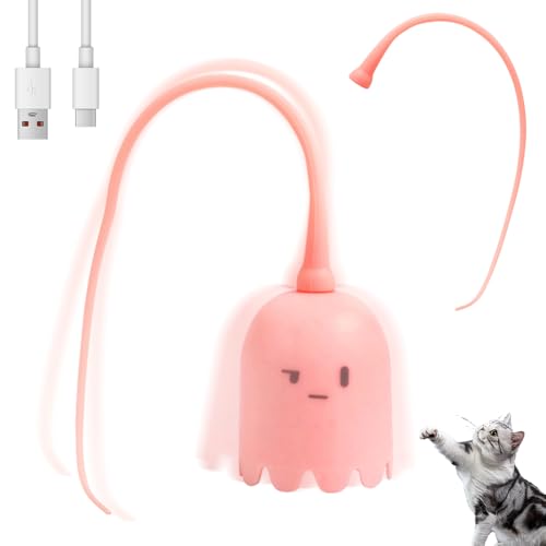 Katzenspielzeug Elektrisch, Interaktives Katzenspielzeug, Katzenspielzeug Interaktiv, Katzenspielzeug Selbstbeschäftigung, Cat Wand Toy Automatic, Swinging Tail Cat Toy, mit USB Wiederaufladbarer von AVCXEC