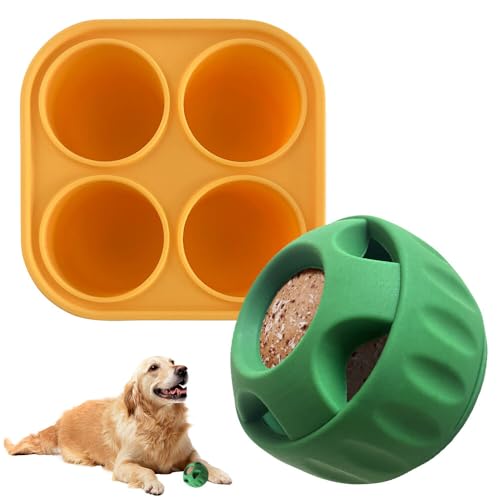 AVCXEC Schleckball Hund, Schleckball für Hunde, Futterball für Hunde, Interaktives Schleckball für Hunde mit Form, Langlebiges Leckerli Ball Spielzeug, Hundespielzeug Ball (Ball+Tablett) von AVCXEC