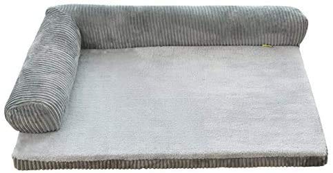 AVEEWA Extra Großes Memory Foam Hundesofa, Hundematratze Für Große Hunde, Mit Festem 5CM Memory Foam, Abnehmbar Und Waschbar, Four Seasons Universal Doghouse Sofa-Gray||M von AVEEWA