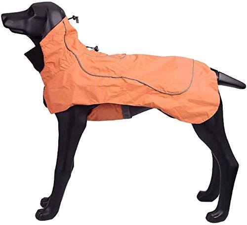 Leichter Atmungsaktiver Hunderegenmantel, Haustierponcho, Wasserdichter Reflektierender Haustierregenmantel-Regenponcho Für Mittlere Und Große Hunde-Orange||Large von AVEEWA