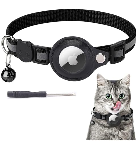 AWAVM Airtag Katzenhalsband, GPS-Halsband, Halterung für Apple Air Tag, reflektierend, mit Sicherheitsschnalle gegen Würgen für Kätzchen von AWAVM