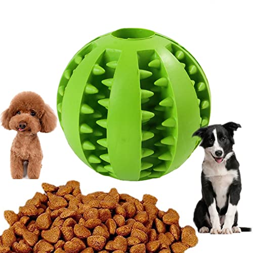 AWAVM Hundespielzeugball, langweilig, interaktiv, Snack-Verteiler-Spielzeugball, Zahnreinigung, ungiftig, Anti-Biss-Biss-Spielzeugball (grün) von AWAVM