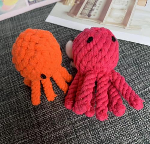 AWDOAJOI 2pcs Haustierspielzeug Baumwollknoten Gewebtes Hundespielzeug Oktopus Oktopus Haustierbedarf 10cm von AWDOAJOI