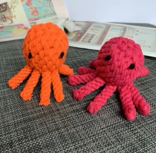 AWDOAJOI 2pcs Haustierspielzeug Baumwollknoten Gewebtes Hundespielzeug Oktopus Oktopus Haustierbedarf 10cm von AWDOAJOI