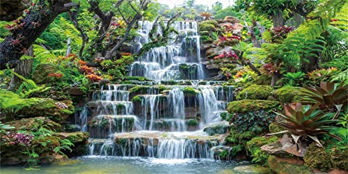 AWERT 121,9 x 61 cm Wasserfall Aquarium Hintergrund Wald Park Grün tropische Pflanzen Aquarium Hintergrund Reptilien Lebensraum Hintergrund Vinyl Hintergrund von AWERT