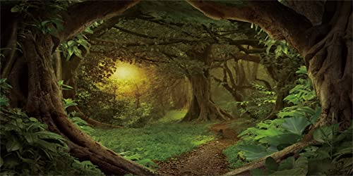 AWERT 30x12" Psychedelic Forest Terrarium Hintergrund Dim Old Trees Woodland Reptil Habitat Hintergrund Grün Regenwald Aquarium Hintergrund Vinyl Hintergrund von AWERT