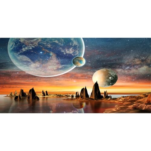 AWERT 60 x 24 Zoll Galaxie Aquarium Hintergrund Weltraum Thema Blick auf die Planeten von der Erde Fisch Tank Hintergrund Hot Desert Terrarium Hintergrund von AWERT