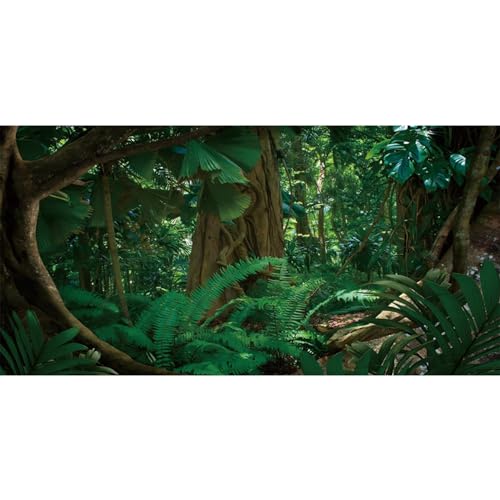 AWERT 91,4 x 45,7 cm tropischer Regenwald Terrarium Hintergrund Stein Grün Riesiger Baum Reptilien Lebensraum Hintergrund Polyester Tropischer Regenwald Aquarium Hintergrund von AWERT