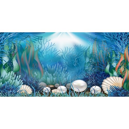 AWERT Hintergrund für Aquarien, Vinyl, 91,4 x 50,8 cm, für Aquarien, Wasserpflanzen, Korallenperlen, Aquarium-Hintergrund, tropisches Terrarium, Hintergrund von AWERT