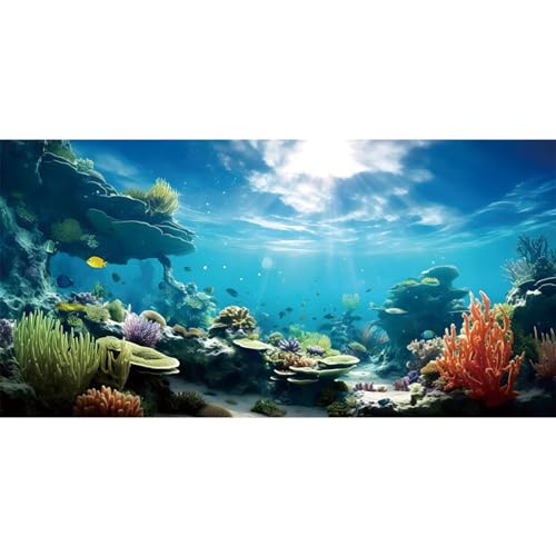 AWERT Hintergrund für Aquarium, 61 x 30,5 cm, Hintergrund für Aquarium, Unterwasserpflanzen, Polyester, Sonnenlicht, Unterwasser-Hintergrund von AWERT