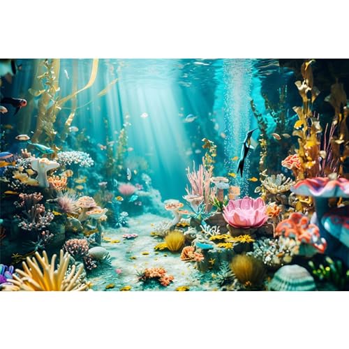 AWERT Hintergrund für Aquarium, Unterwasserwelt, Polyester, bunt, Koralle, tropische Fischtank, Hintergrund, Unterwasserwelt, 61 x 30,5 cm von AWERT