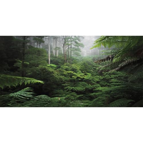 AWERT Nebel Wald Terrarium Hintergrund Grün Baum Reptil Habitat Hintergrund Tropischer Regenwald Aquarium Hintergrund 121,9 x 45,7 cm Durable Polyester Hintergrund von AWERT