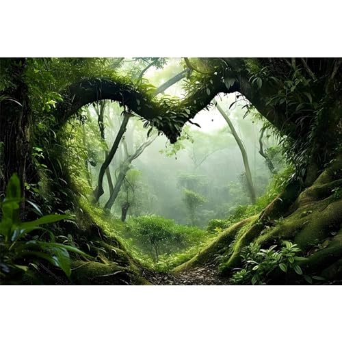 AWERT Tropischer Regenwald-Terrarium-Hintergrund, Bachlauf, Grün, riesiger Baum, Reptilien-Lebensraum, Hintergrund, Nebel, Regenwald, Aquarium-Hintergrund, 183 x 40,6 cm von AWERT