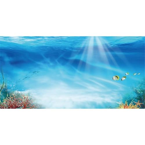 AWERT Untersee-Thema-Aquarium-Hintergrund, bunt, Koralle, tropische Fische, Sonnenschein, Unterwasserwelt, Fischtank-Hintergrund, 91,4 x 50,8 cm, Vinyl von AWERT