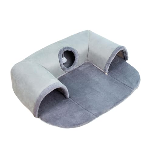 ＡＷＨＡＯ 2 in 1 Katzenbett Spieltunnel U-Form Versteck Spielhütte für Kätzchen Hamster Hase, klein von ＡＷＨＡＯ