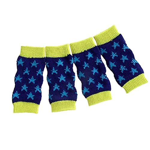 ＡＷＨＡＯ 4 Stück Weiche Baumwolle Haustier Hund Bein Socken Süße rutschfeste Haustier Beinlinge, XL von ＡＷＨＡＯ