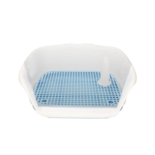 ＡＷＨＡＯ Abnehmbares Hundetöpfchen Tablett für Den Innenbereich, Toiletten Leitplanken Design, Urinal Pad Halter, Kleines Hunde Urinal mit Zaun, Hunde Toilette, Blau von ＡＷＨＡＯ