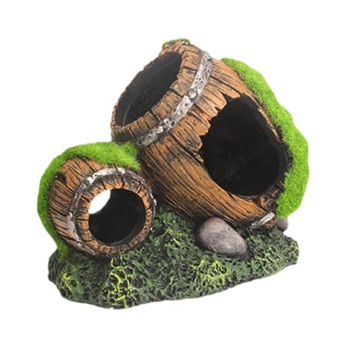 ＡＷＨＡＯ Aquarium Dekor Aquatische Handwerk Versteck Aquarium Landschaft Ornament Aquarium Barrel Statue, 14x9x11cm von ＡＷＨＡＯ