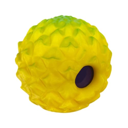 ＡＷＨＡＯ Ball für Hunde, aktiver Rollball, interaktives Hundespielzeug, lustiger Quietschton für Welpen, Gelb, 7cm von ＡＷＨＡＯ