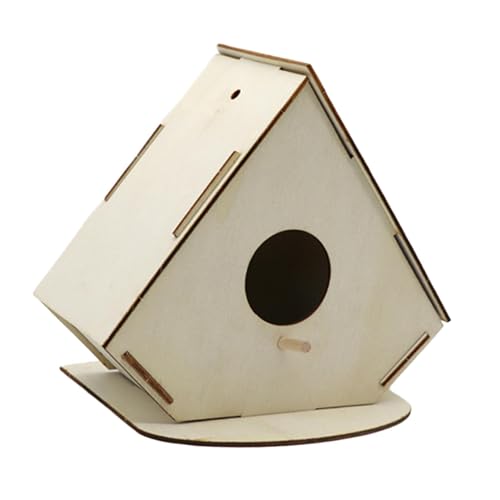 ＡＷＨＡＯ DIY Vogelhaus Aus Holz, Unmontierter Vogelkäfig, Handgefertigtes Vogelhaus für Kleine Vögel, Mehrfarbig, 15 cm x 16.5 cm x 8 cm von ＡＷＨＡＯ