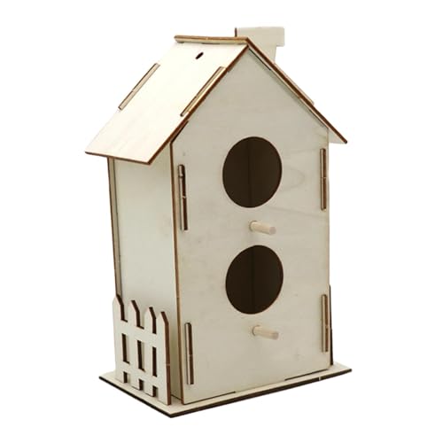 ＡＷＨＡＯ DIY Vogelhaus Aus Holz, Unmontierter Vogelkäfig, Handgefertigtes Vogelhaus für Kleine Vögel, Mehrfarbig, 19cmx12cmx8cm von ＡＷＨＡＯ