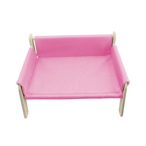 ＡＷＨＡＯ Erhöhtes Katzenbett, Katzensofa aus Holz, Unterschlupfliege, Katzenschlafbett, Katzenhängematte, Katzenmöbel, Bett für kleine Katzen, Kaninchen, ROSA von ＡＷＨＡＯ