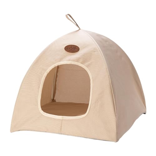 ＡＷＨＡＯ Faltbares Kätzchenzelt, Haustierzeltnest, abnehmbares, waschbares Sommerbett für kleine Hunde, Katzenschlafbett für Welpen im Haushalt, Beige, l von ＡＷＨＡＯ