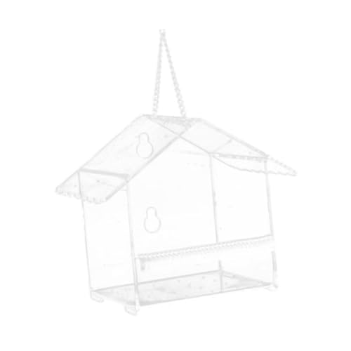 ＡＷＨＡＯ Fenster Vogelfutterhahn Hängende Birdfeeder für den Außenbeblicke transparenter Acrylvogelhaus von ＡＷＨＡＯ