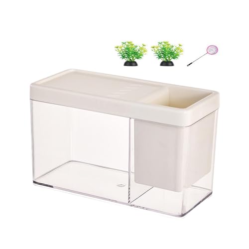 ＡＷＨＡＯ Fischschalen Sets für Aquarien, Mini Brütereien, Terrarien, Zubehör für Wohnzimmer, Büro, Algenbälle, Schildkröten, Cremeweiß von ＡＷＨＡＯ