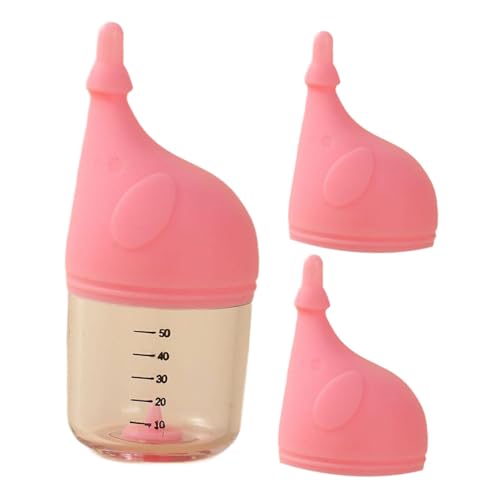 ＡＷＨＡＯ Flaschenfütterungsset für Kätzchen, Milchflasche für Kätzchen, 50 ml, tragbare, auswechselbare Sauger, Stillflasche für Zuhause, Hunde, Welpen, Rosa von ＡＷＨＡＯ