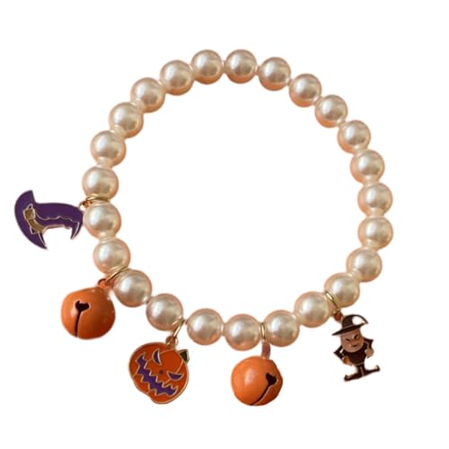 ＡＷＨＡＯ Halloween-Halsband für Haustiere, Haustier-Halskette, bequem, handgewebt, verstellbar, Kätzchen-Halsband, Hund, Katze, Anhänger für Party, Kätzchen, Style A, L von ＡＷＨＡＯ