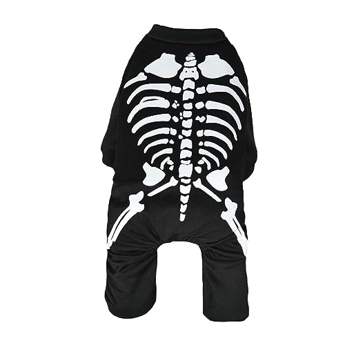 ＡＷＨＡＯ Halloween Hundeskelett Kostüm, Verkleidung, Jumpsuit Haustierkleidung Halloween Haustierkostüm, Cosplay Outfit für Welpen, Kätzchen, Hunde, Katzen, XL von ＡＷＨＡＯ