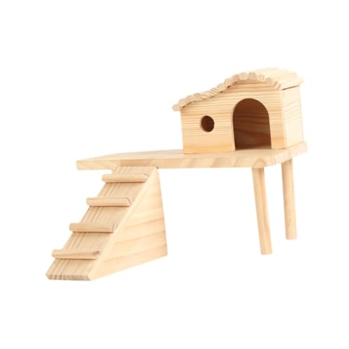 ＡＷＨＡＯ Hamsterplattform, Käfigzubehör, mit Leiter, Hütte aus Holz, Hamsterhaus, Kleintier-Kletterplattform für Ratten, Mäuse, Lemminge, Style B von ＡＷＨＡＯ