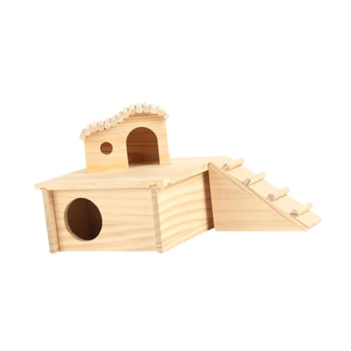 ＡＷＨＡＯ Hamsterplattform, Käfigzubehör, mit Leiter, Hütte aus Holz, Hamsterhaus, Kleintier-Kletterplattform für Ratten, Mäuse, Lemminge, Style C von ＡＷＨＡＯ