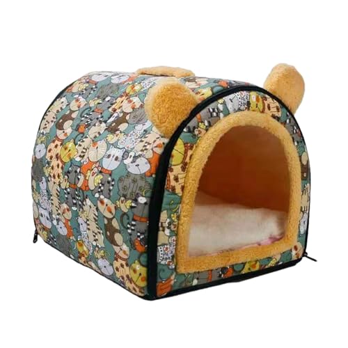 ＡＷＨＡＯ Haustier Katzennest, Hundekatzenbett, Schlafender, Waschbarer Zwinger, Schlummernest, Katzennest für Den Innenbereich, Katzenhaus für Chihuahua, Grün klein von ＡＷＨＡＯ