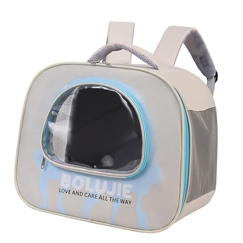 ＡＷＨＡＯ Haustier-Rucksack, Katzen-/Hundetasche, mit verstellbarem Schultergurt, einzigartige Tragetasche mit transparentem Fenster, Blau von ＡＷＨＡＯ