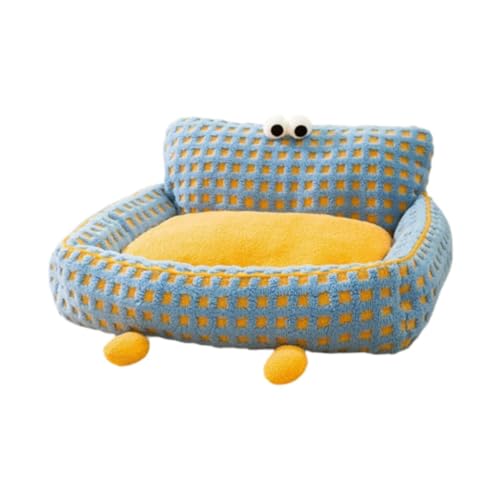 ＡＷＨＡＯ Haustier-Sofa, Haustierhöhle, Heimdekoration, süßes, warmes Spielbett, gemütliches Hundenest für Zuhause, Innenbereich, Hunde, Kätzchen, Blau Groß von ＡＷＨＡＯ