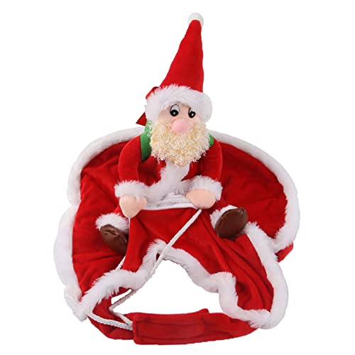 ＡＷＨＡＯ Haustier Weihnachtskostüm, Weihnachtsmann Kostüm, auf Hunden Reitend, Bekleidung, Party Verkleidung, Haustier Weihnachtskleidung für Party Dekoration, m von ＡＷＨＡＯ