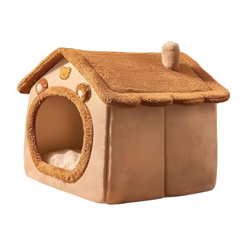 ＡＷＨＡＯ Haustierhütte, Waschbares, Weiches Und Rutschfestes Höhlenbett für Kleine Hunde, Halbgeschlossene Hundehütte, Hunde Und Katzennest, Schlafnest, 40cmx35cmx38cm von ＡＷＨＡＯ