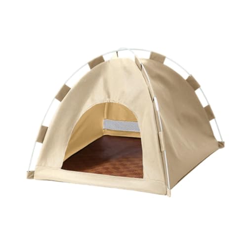 ＡＷＨＡＯ Haustierzelt für Katzen und Hunde, Hunde-Tipi, halbgeschlossenes Bett, Haustierhaus für kleine Hunde, Indoor-Katzen, Beige von ＡＷＨＡＯ