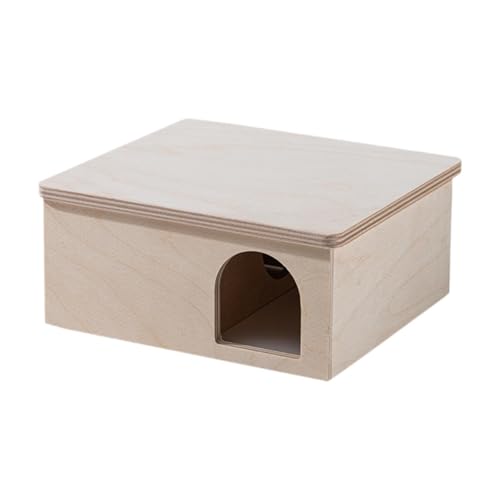 ＡＷＨＡＯ Hölzernes Hamsterhaus mit Mehreren Kammern, interessantes Hamsterspielzeug, hölzernes Versteck, Nistplatz für Rennmäuse, kleine Haustiere, Ratten, Zwei Zimmer von ＡＷＨＡＯ