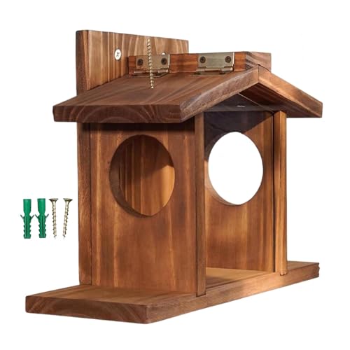 ＡＷＨＡＯ Holz Eichhörnchen Feeder Geschenk Einfach Füllung Lebensmittel Feeder Outdoor Eichhörnchen Feeder für von ＡＷＨＡＯ