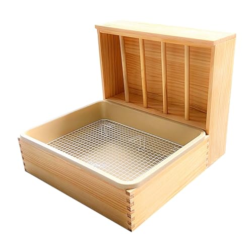 ＡＷＨＡＯ Holz Heu Feeder Bunny Heu Krippe Kaninchen Gras Feeder Kaninchen Fütterung Box für Chinchilla, groß von ＡＷＨＡＯ