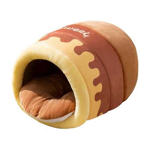 ＡＷＨＡＯ Honey Pot Katzenbett, Katzenversteck, Kleintierhaus, Katzennest für den Innenbereich, für Chihuahua, Katzen, Hunde, Zwergspitz, Welpen, L Brown von ＡＷＨＡＯ